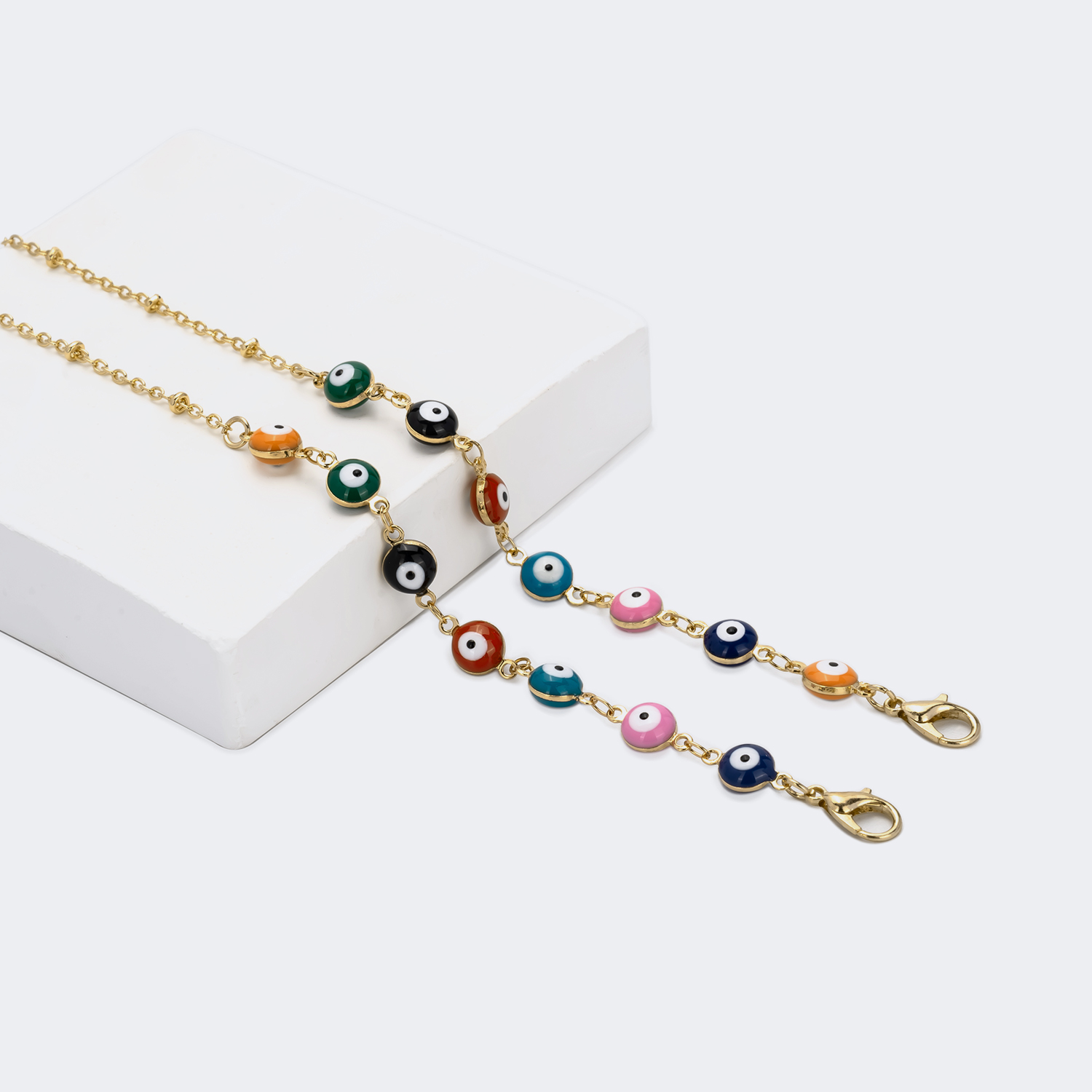 Hart Bunte Perlen Brillenkette gutes Bild