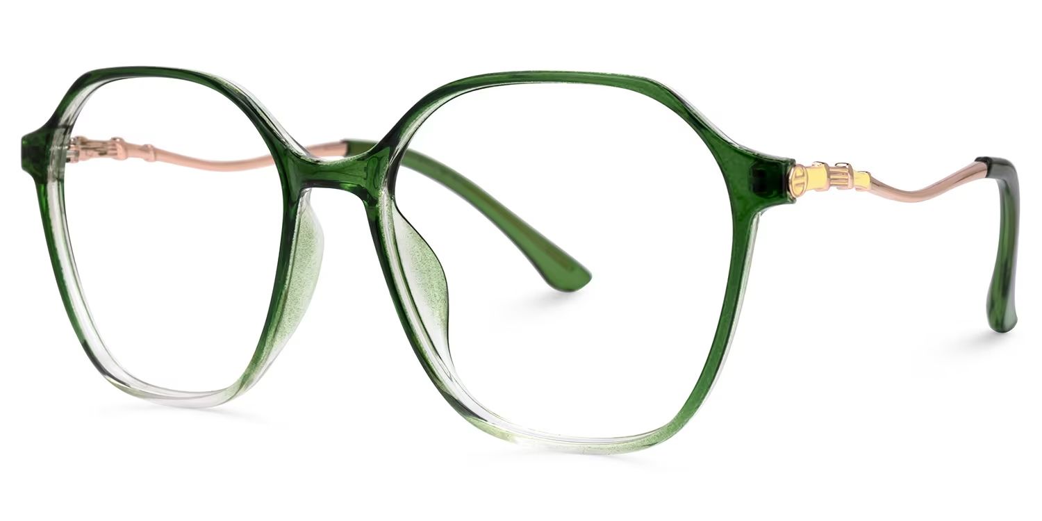 Kayee Grün Geometrisch Brille1