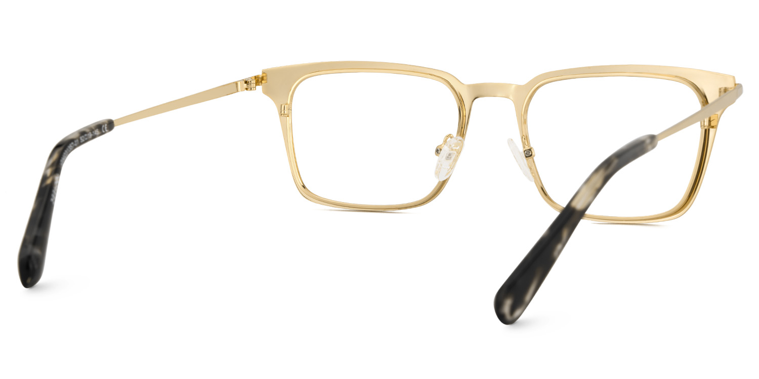 Chaney Schwarz Rechteckig Metall Brille3