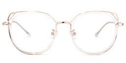 Ofelia Gold Klar Geometrisch Brille0