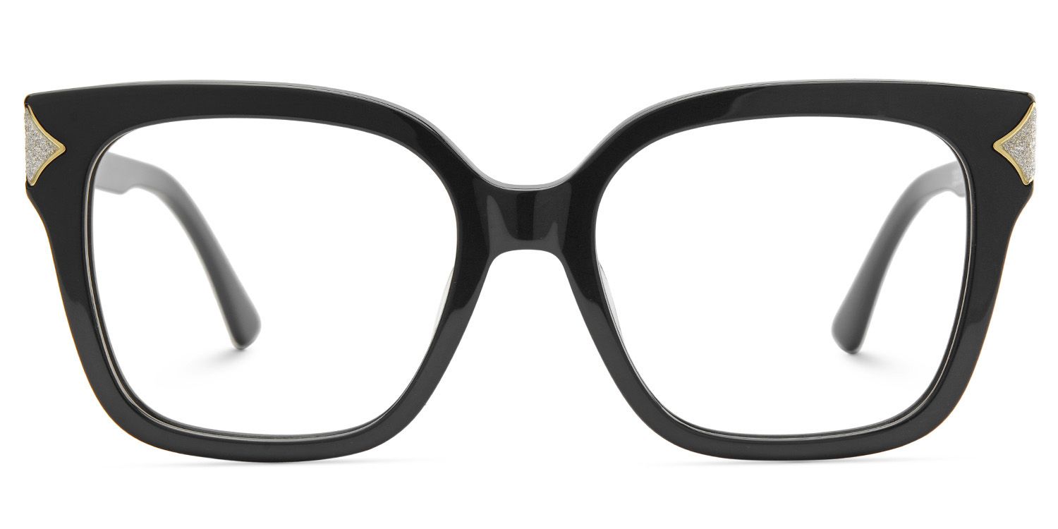 Shakeel Schwarz Quadratisch Acetat Brille0