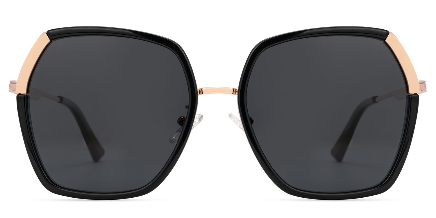 Zula Schwarz Geometrisch Sonnenbrille0