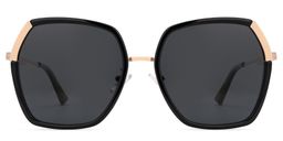 Zula Schwarz Geometrisch Sonnenbrille0