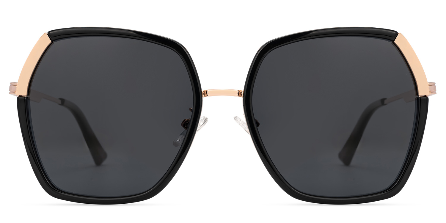 Zula Schwarz Geometrisch Sonnenbrille0