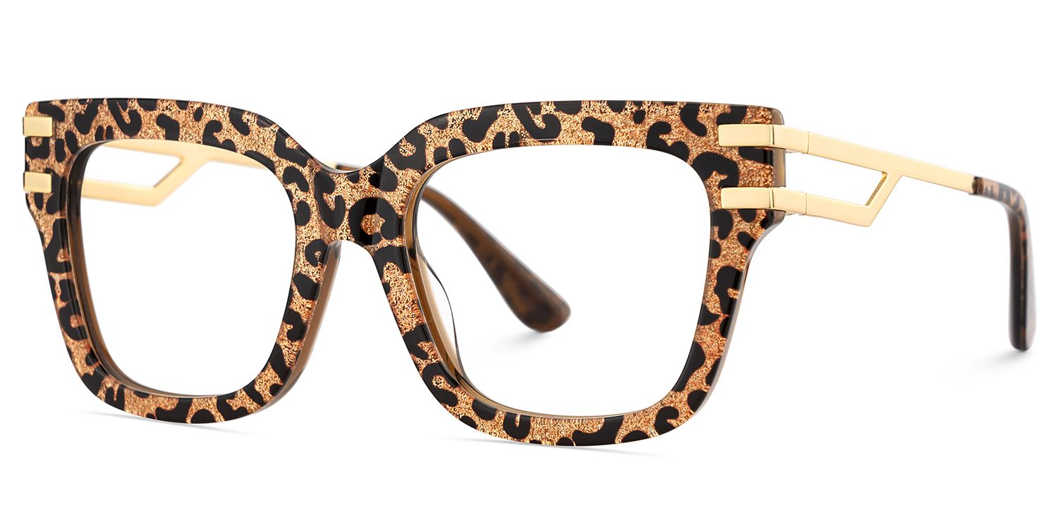 Lidia Braun-Leo Quadratisch Gemischte-Materialien Brille6