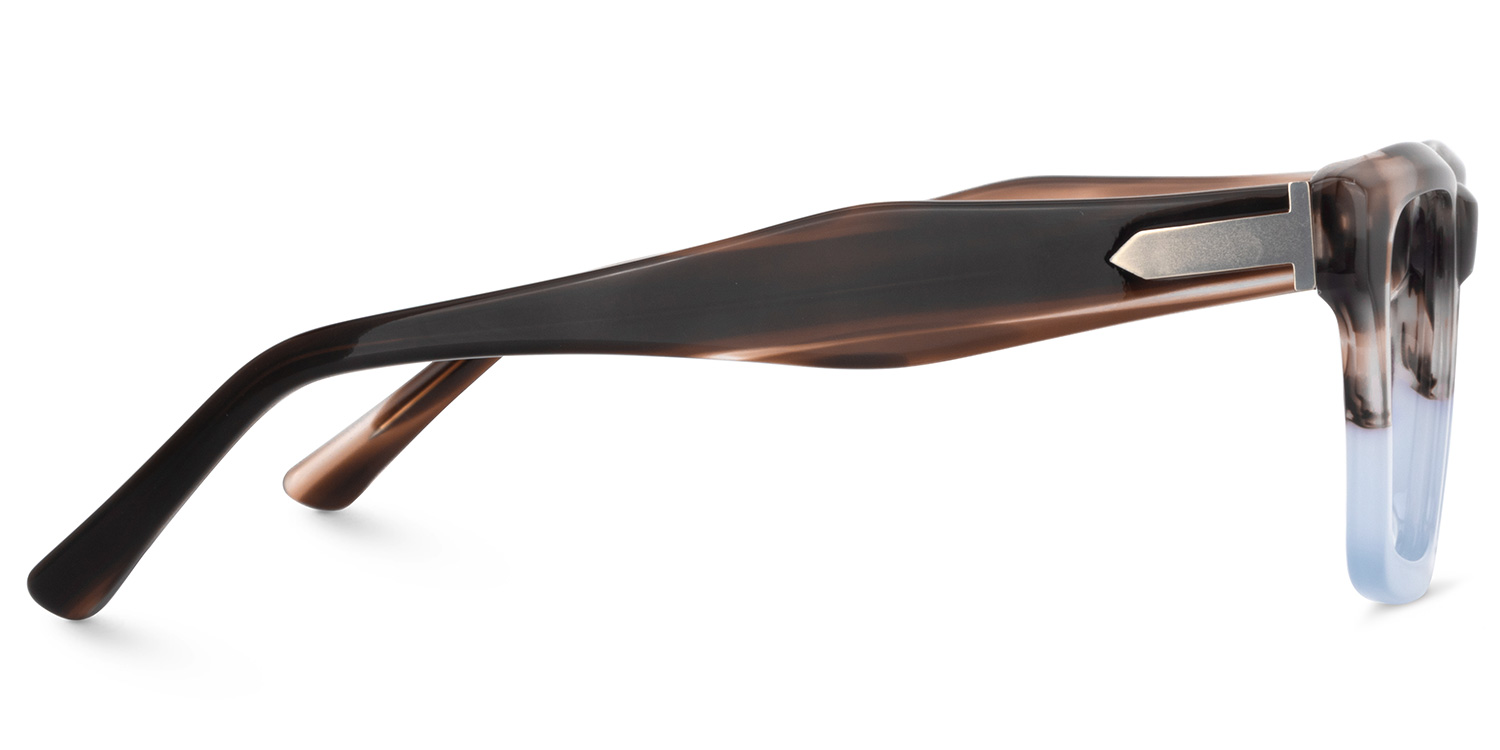 Riley Braun-Blau Rechteckige Brille2