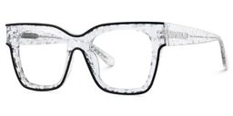 Zerica Schwarz Klar Quadratisch Brille2