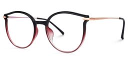 Yadejah Schwarz-Rot Cateye Brille1