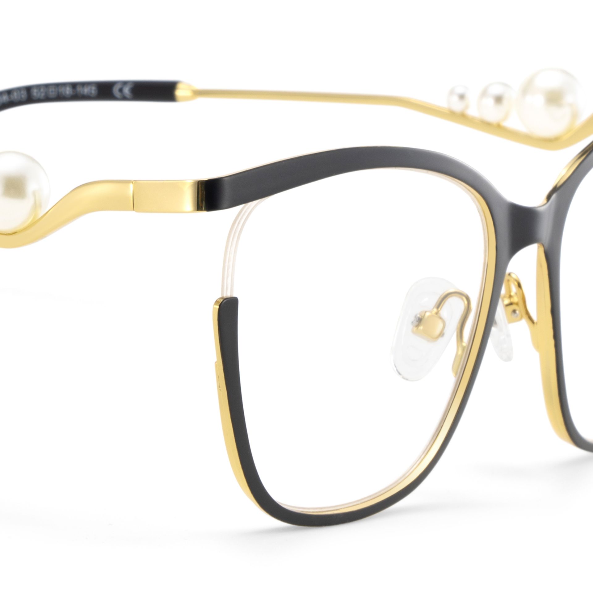 Aria Schwarz Schmetterling Metall Brille5