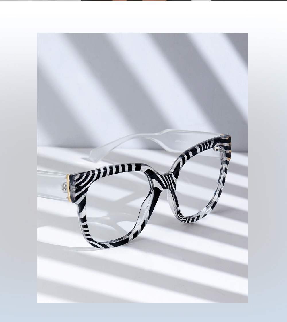Trisha Schwarz-Weiß Quadratisch Brille