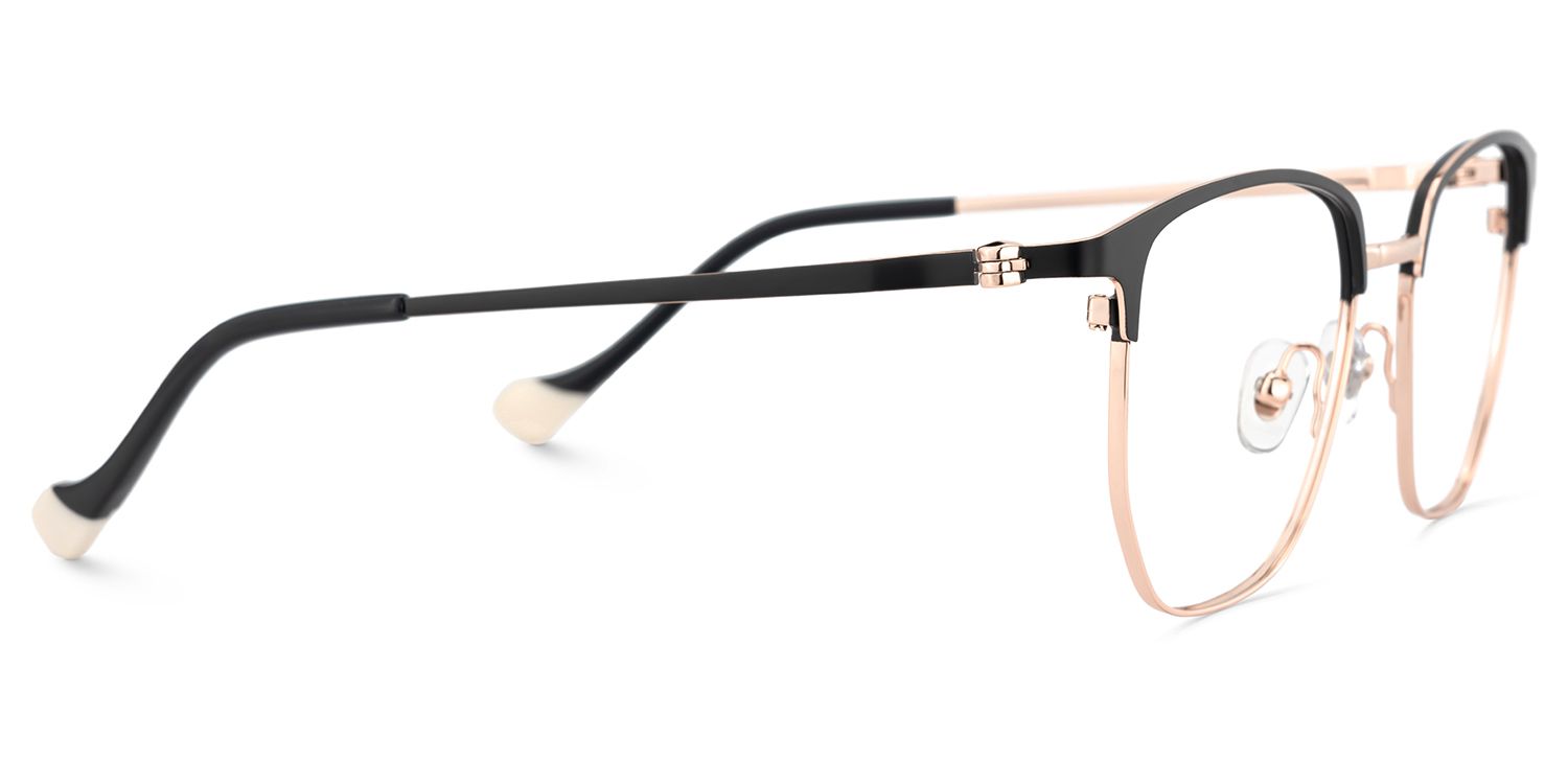Orpah Schwarz Browline Metall Brille3