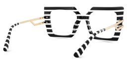 Poutine Schwarz-Weiß Quadratisch Brille3