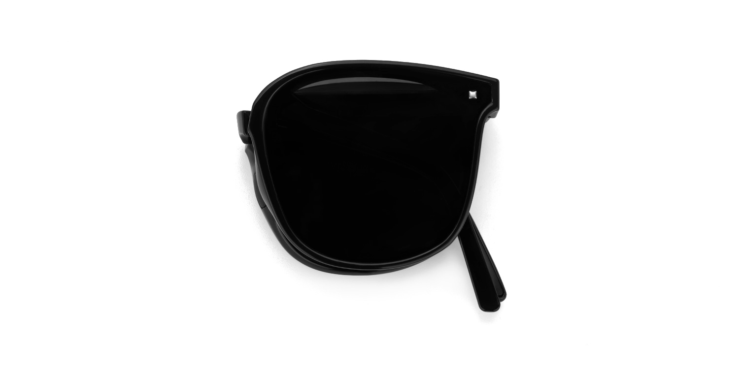 ZEELOOL Sulaika Faltbar Schwarz Quadratisch Sonnenbrille