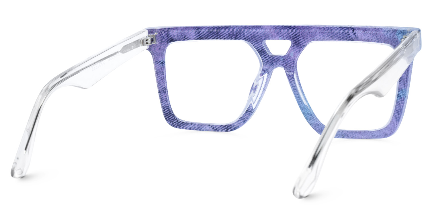 Rubin Lila-Blau Quadratisch Acetat Brille2