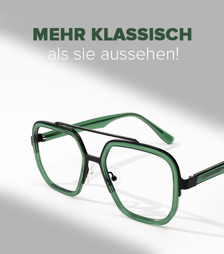 Ace Grün Pilot Brille