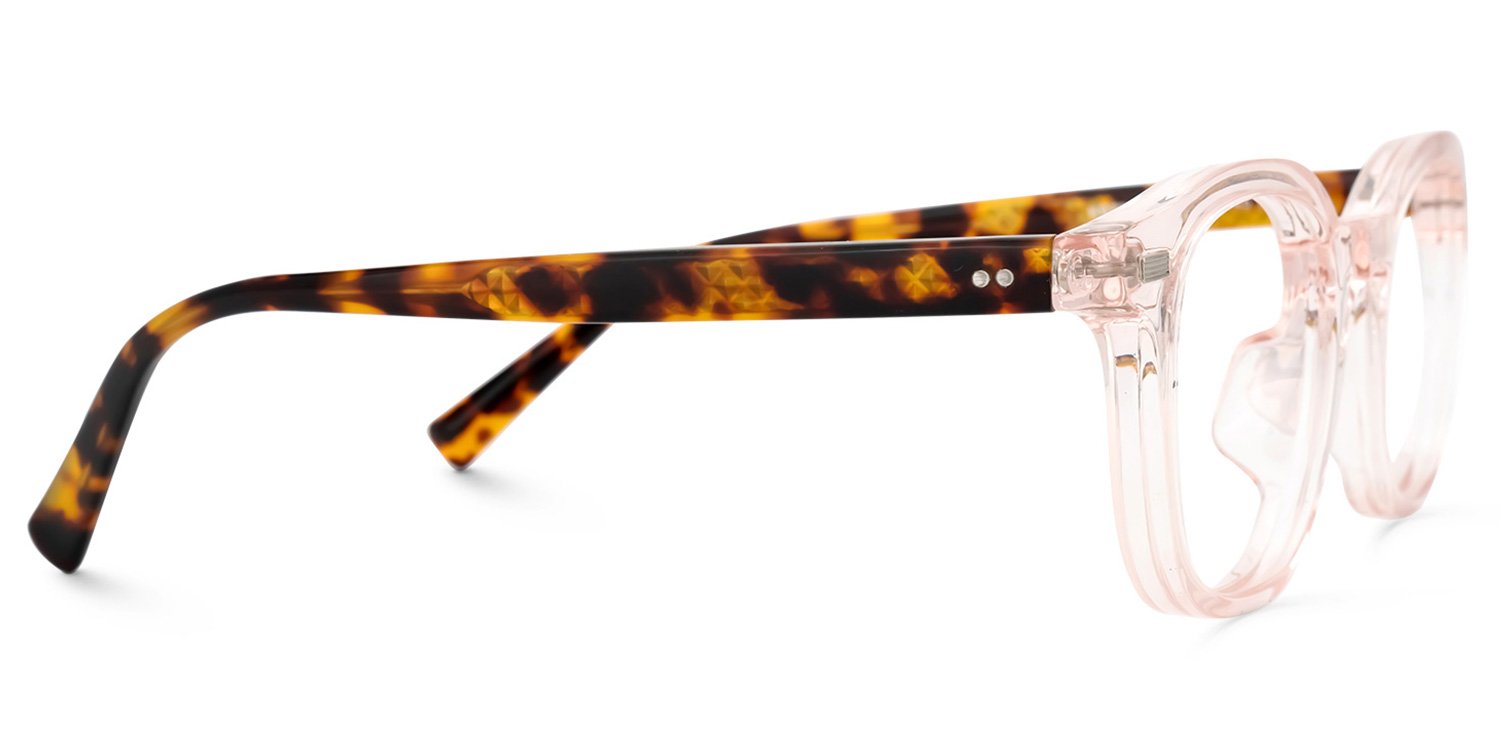 Elizabeth Hellrosa Kristall Quadratisch Brille2