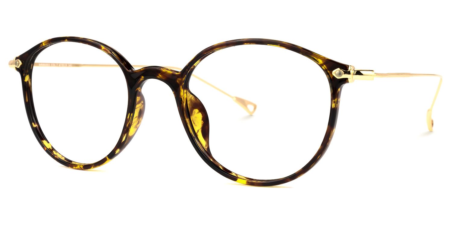 Fayth Gelb-Tortoise Rund Brille1