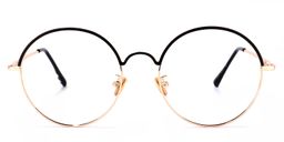 Beverly Schwarz-Gold Rund Brille0