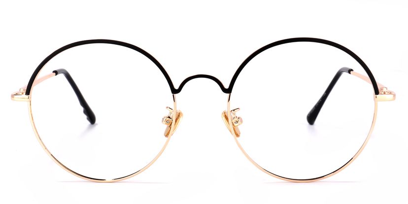 Beverly Schwarz-Gold Rund Brille