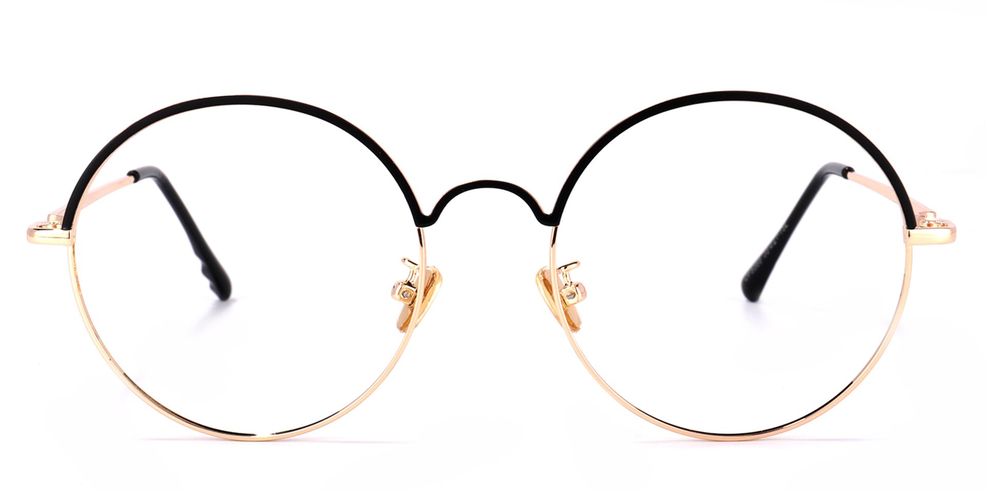 Beverly Schwarz-Gold Rund Brille0