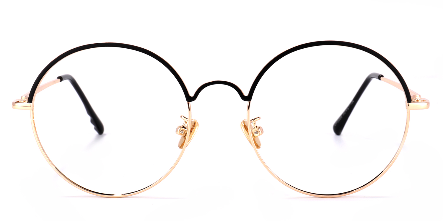 Beverly Schwarz-Gold Rund Brille