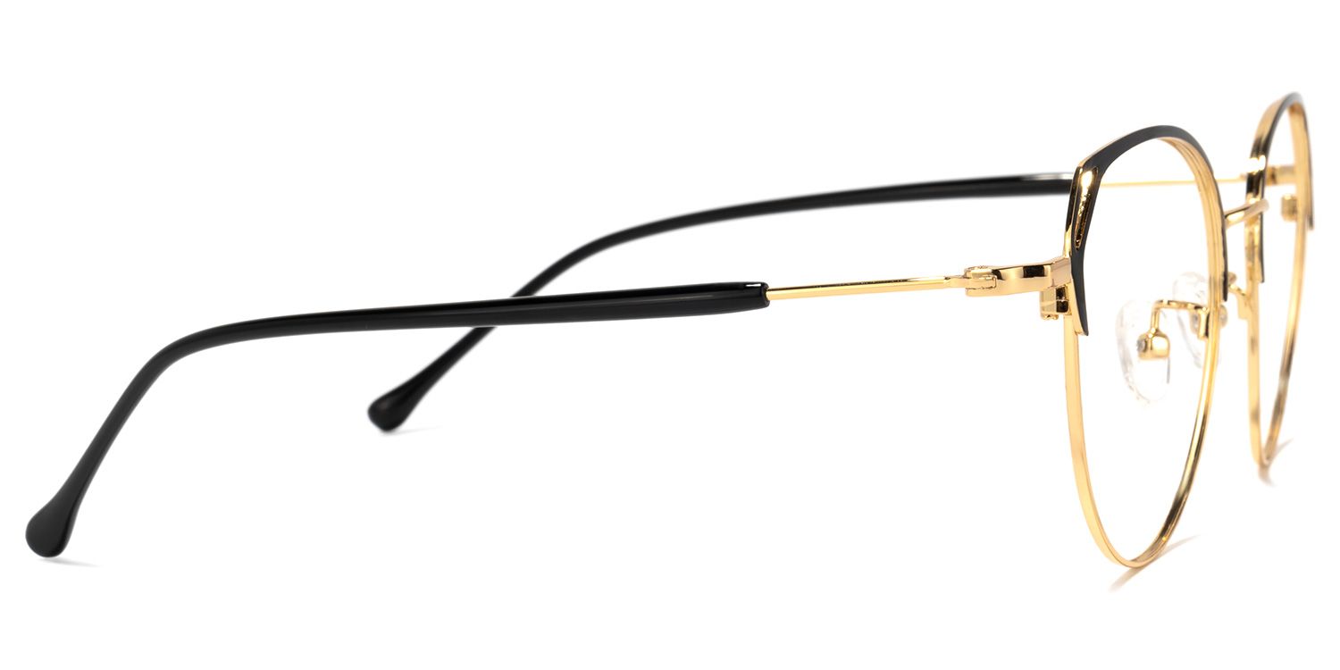 Haggith Haggith Schwarz-Gold Cateye Brille