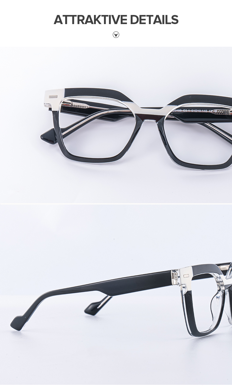 Nidia Schwarz-Weiß Quadratisch Brille