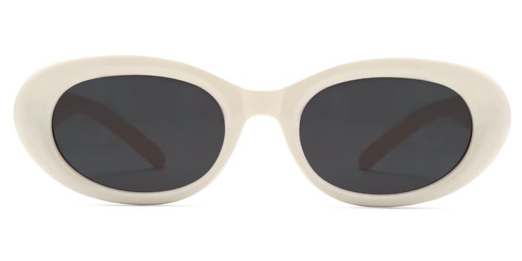 Shirley Weiß Oval Sonnenbrille
