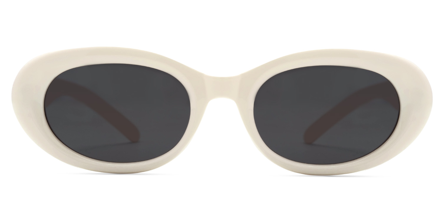 Shirley Weiß Oval Sonnenbrille gutes Bild