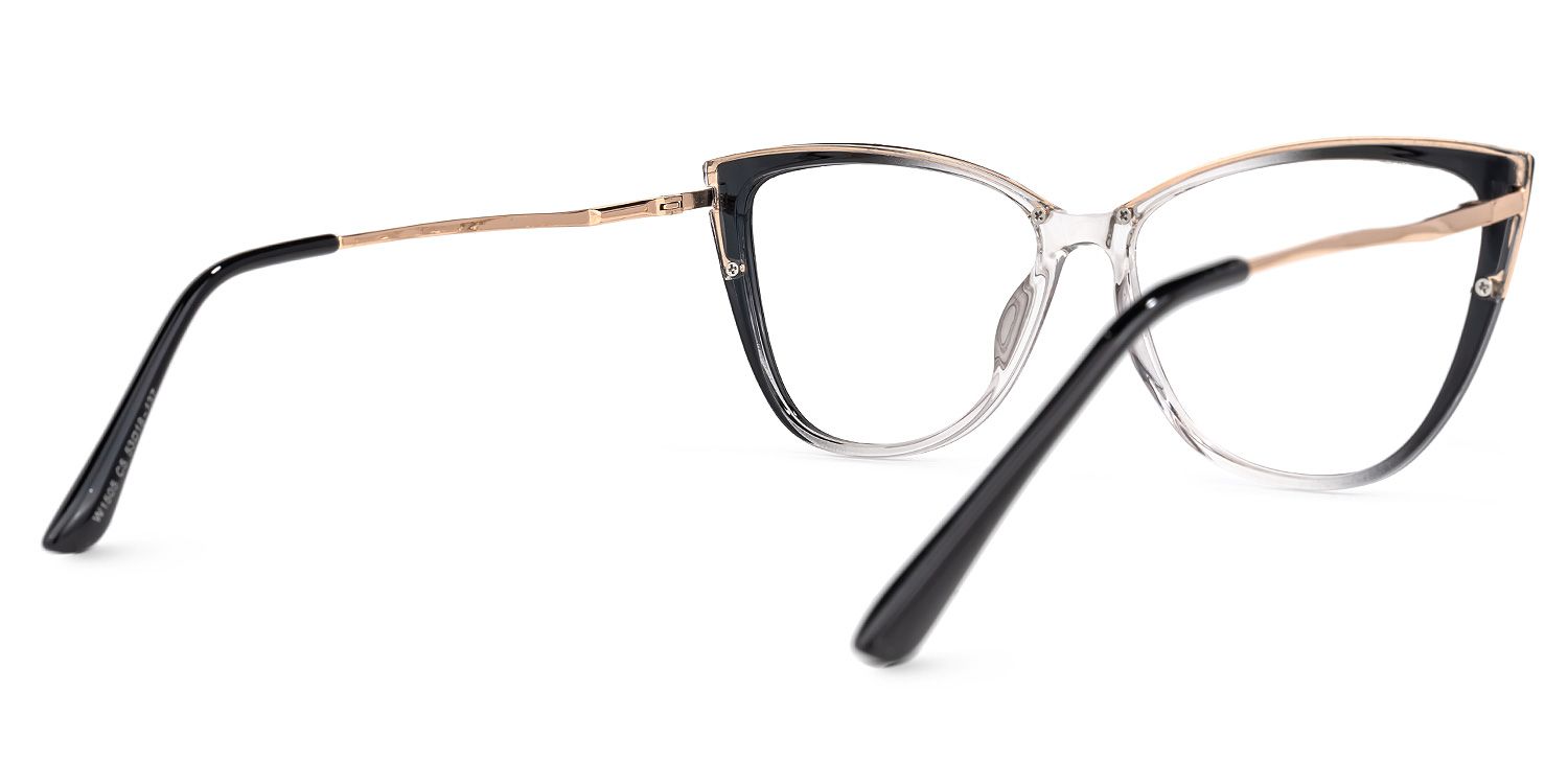 Carina Schwarz Klar Cateye Brille2