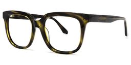 Quiana Grün-Tortoise Quadratisch Brille1