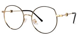 Early Schwarz-Gold Rund Brille1