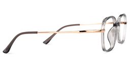 Maisie Grau Klar Quadratisch Brille2