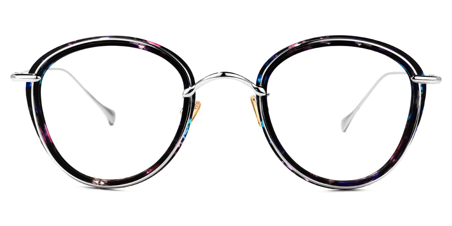 Clementine Schwarz-Tortoise Rund Brille0