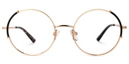 Rindy Schwarz-Gold Rund Brille0