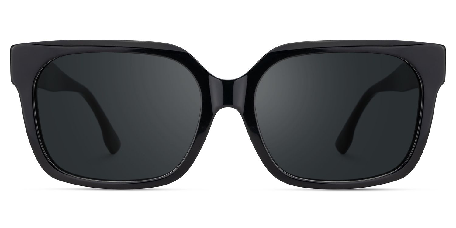 Liesel Schwarz Rechteckig Acetat Sonnenbrille0