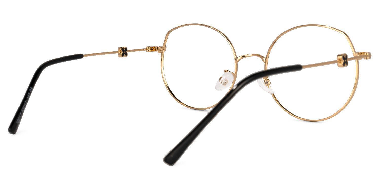 Early Schwarz-Gold Rund Brille3