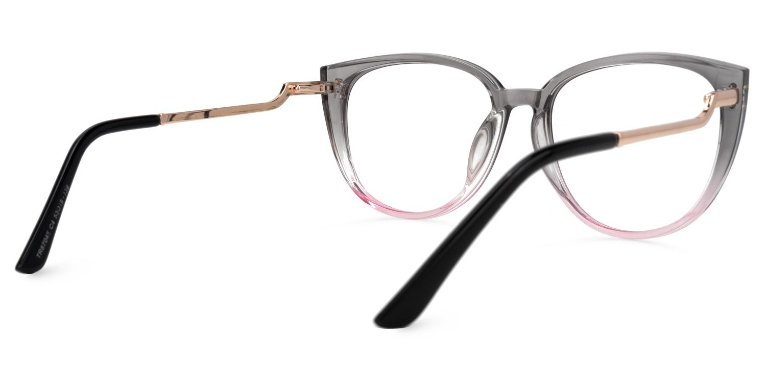 Cara Grau-Rosa Cateye Brille2