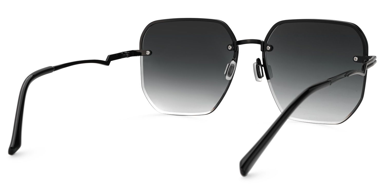 Geralene Silber Geometrisch Metall Sonnenbrille3