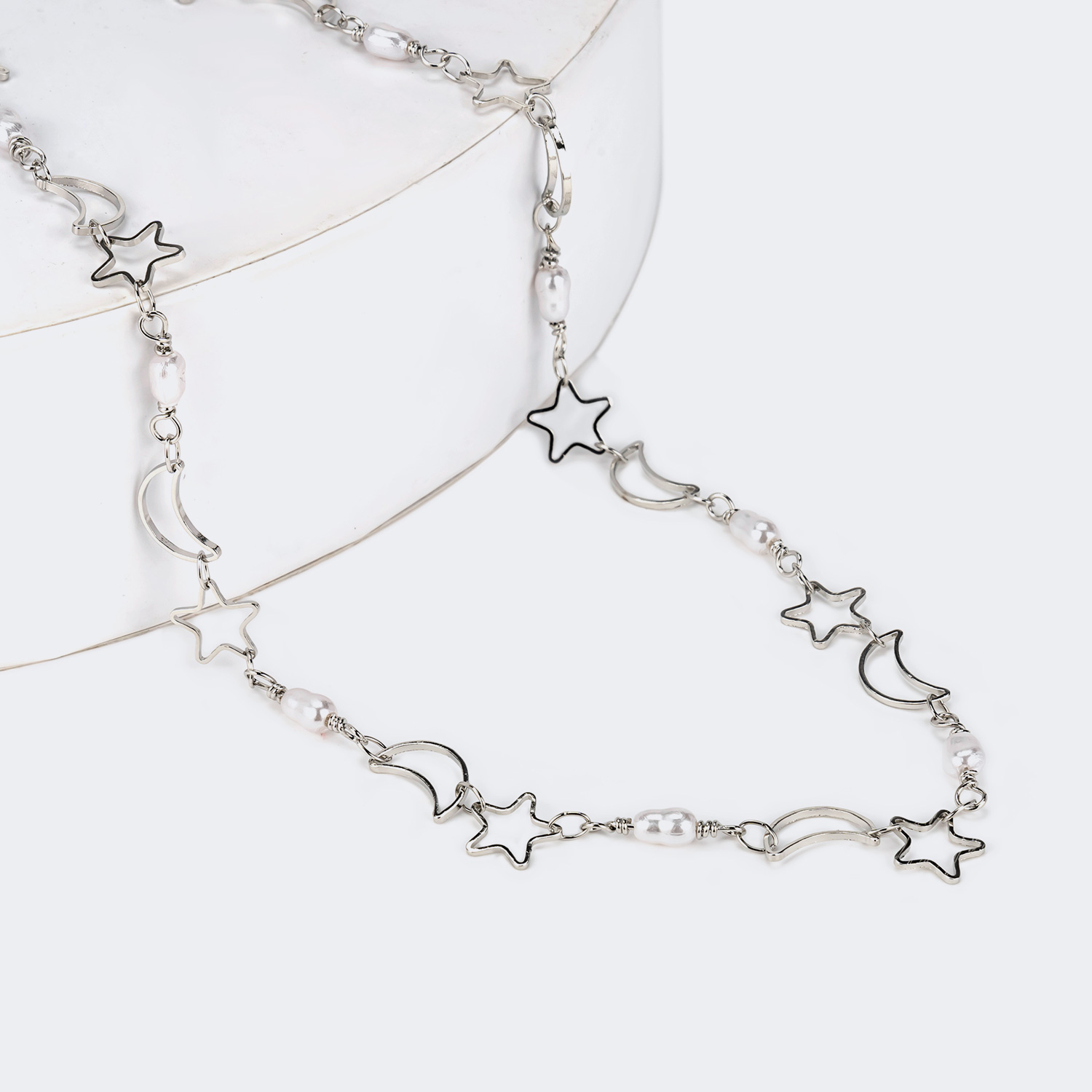 Pallu Silber-Stern-Mond Brillenkette0