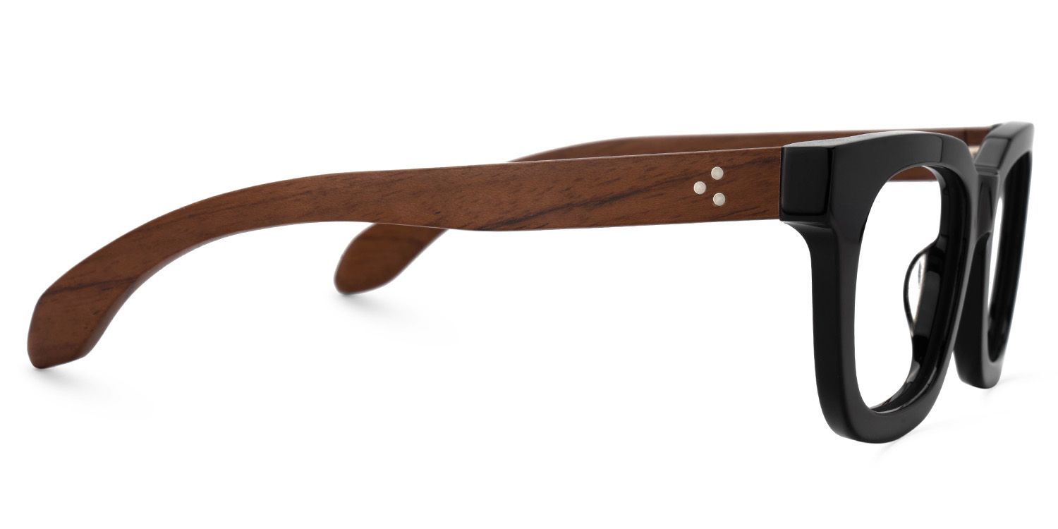 Sam Schwarz Rechteckig Holzbügel  Brille3