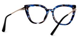 Caitlyn Blumendruck-Blau Cateye Brille4