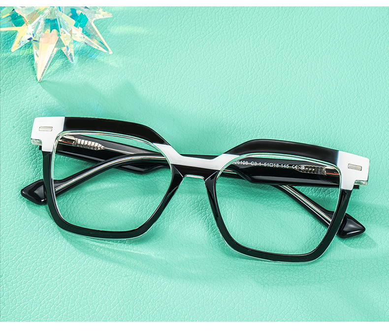Nidia Schwarz-Weiß Quadratisch Brille
