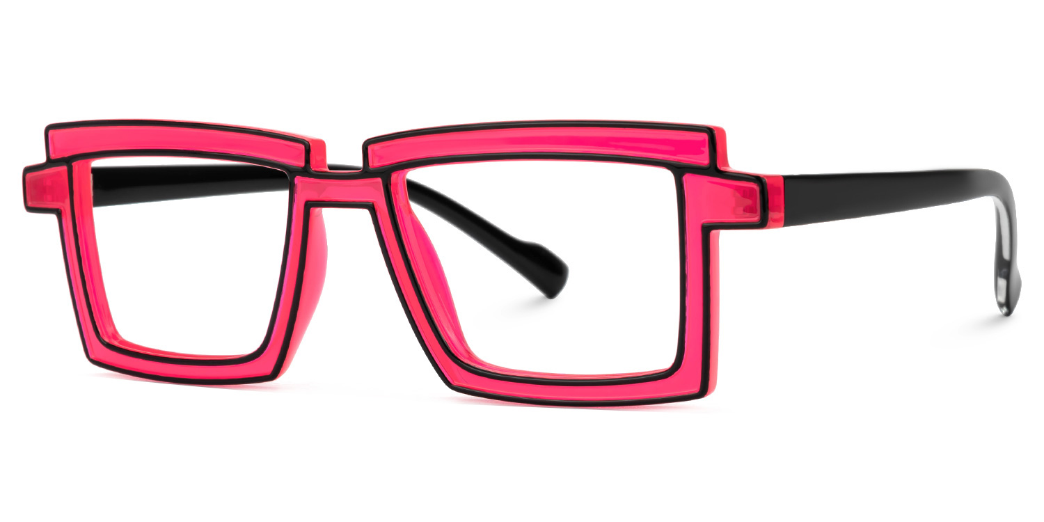 Zephyr Rot Rechteckig Brille1