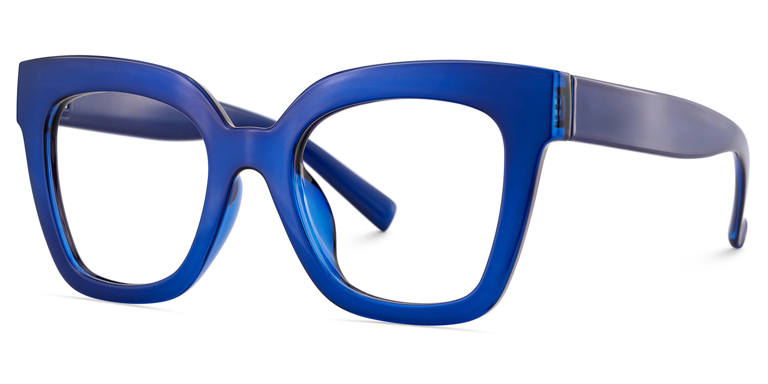 Malcolm Blau Quadratisch Kunststoff Brille4