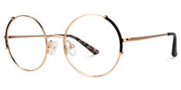 Rindy Schwarz-Gold Rund Brille1