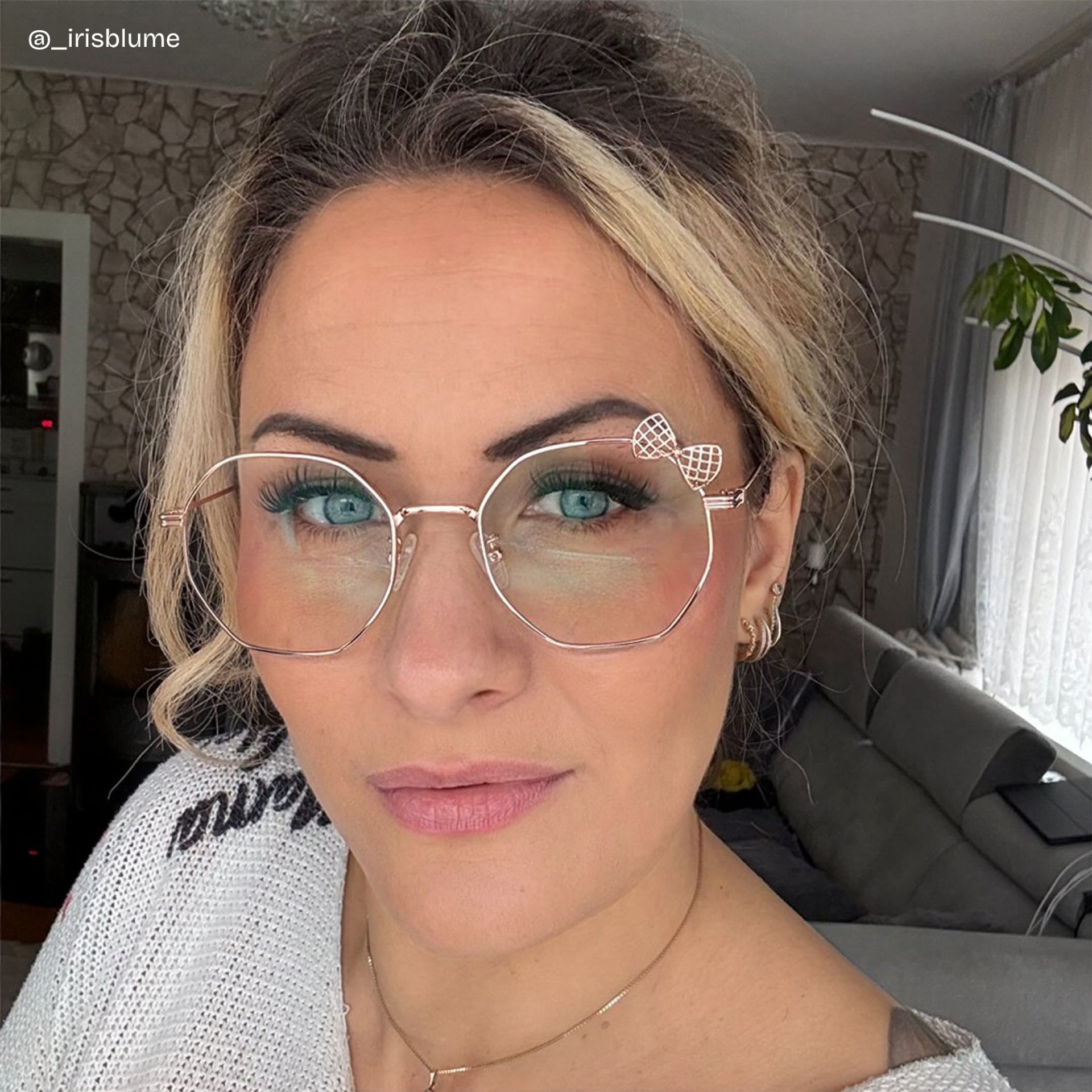 Kaitlyn Rosa-Gold Geometrisch Brille6