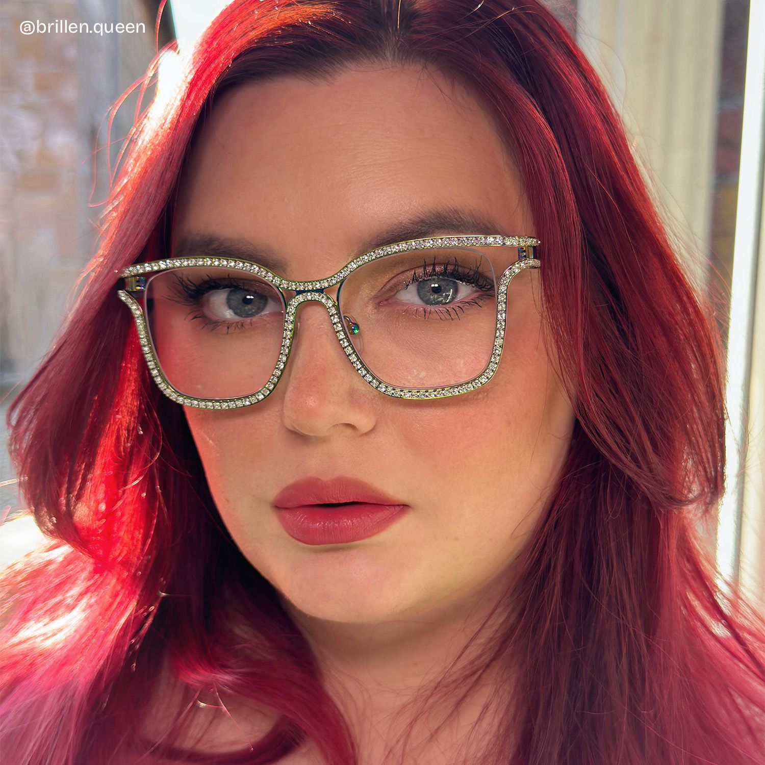 Shine Bunt Quadratisch Metall Brille8