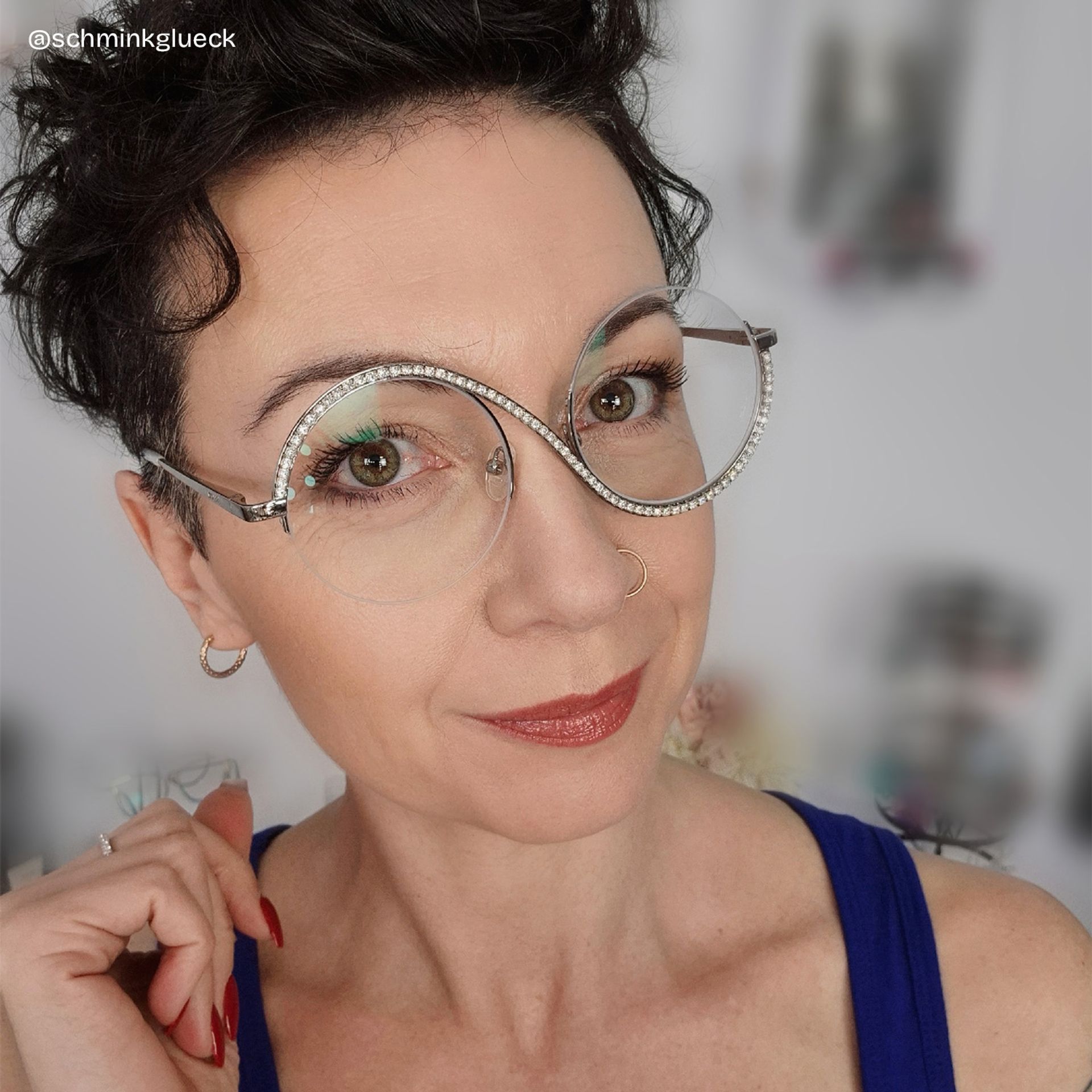 Alina Silber Rund Metall Brille6