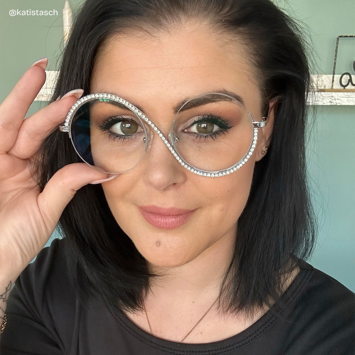 Alina Silber Rund Metall Brille8